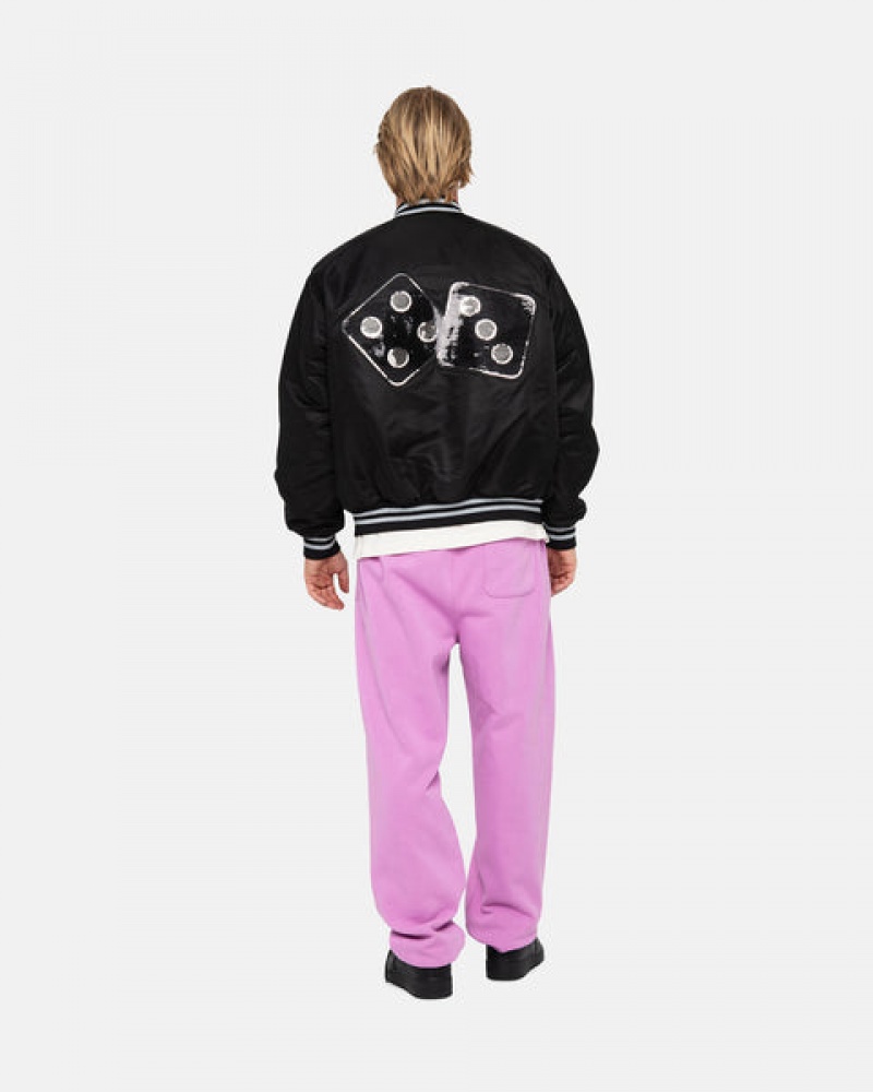 Purple Stussy Stock Logo Sweatpant Men Sweatpants | OJZ-3535