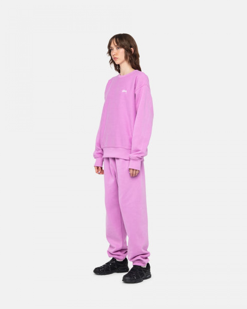 Purple Stussy Stock Logo Sweatpant Men Sweatpants | OJZ-3535