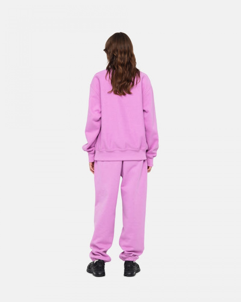 Purple Stussy Stock Logo Sweatpant Men Sweatpants | OJZ-3535