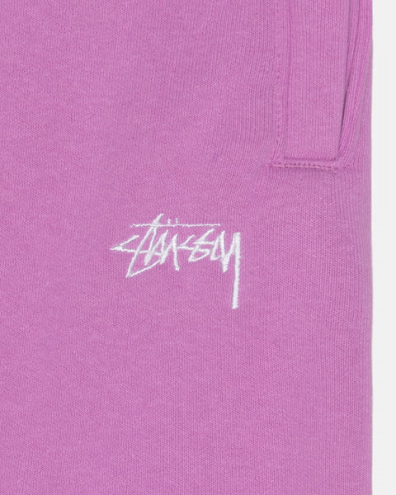 Purple Stussy Stock Logo Sweatpant Men Sweatpants | OJZ-3535