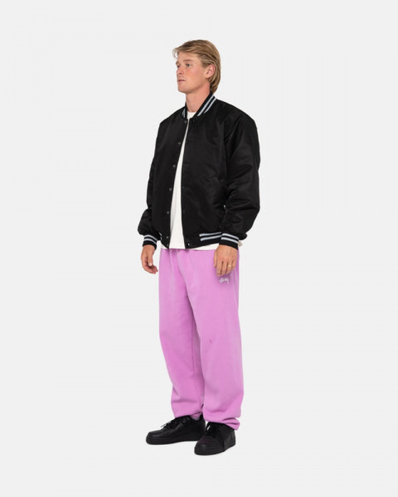 Purple Stussy Stock Logo Sweatpant Men Sweatpants | OJZ-3535