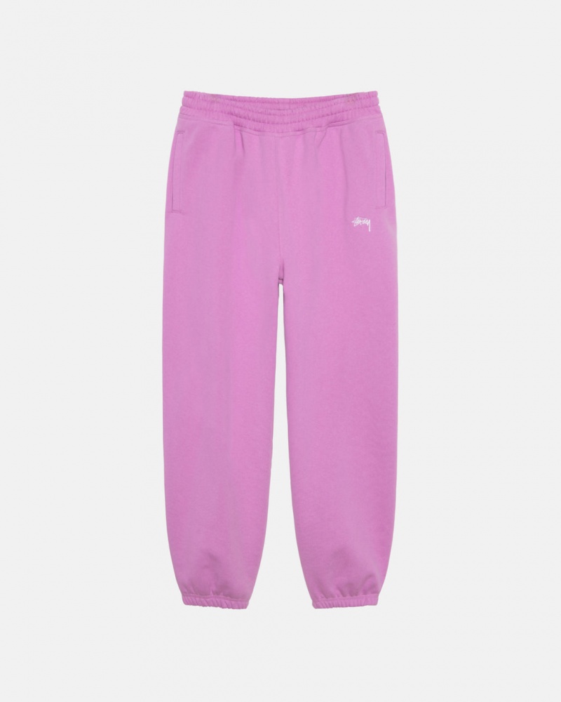 Purple Stussy Stock Logo Sweatpant Men Sweatpants | OJZ-3535