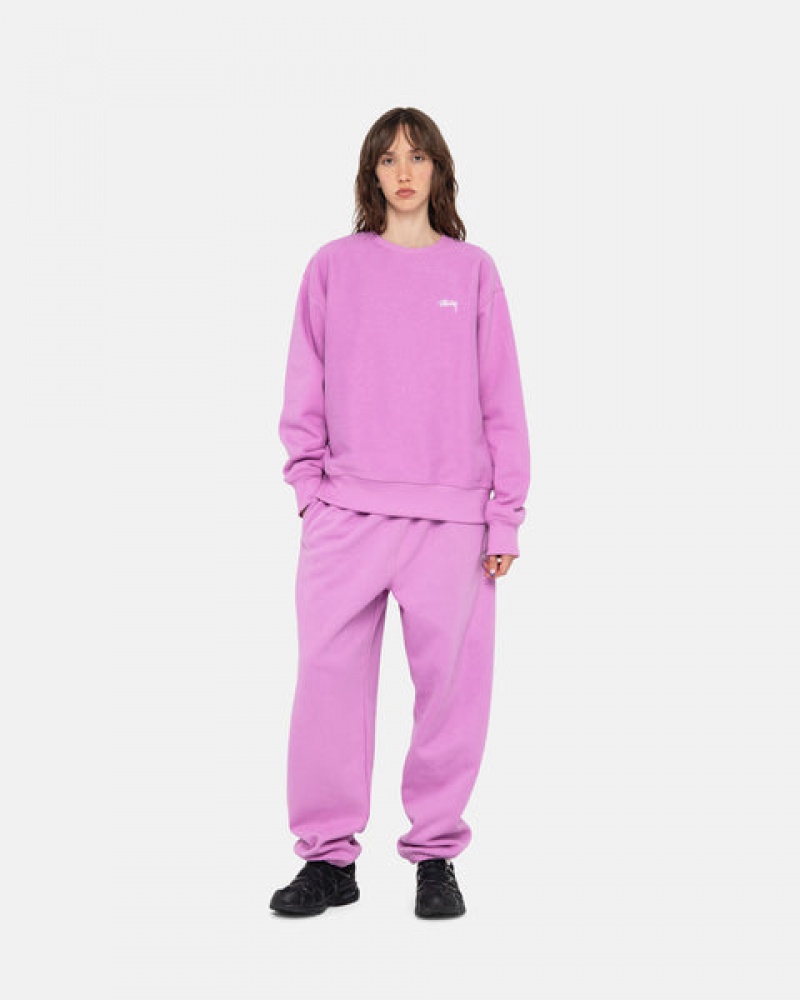 Purple Stussy Stock Logo Sweatpant Women Sweatpants | BHV-2886