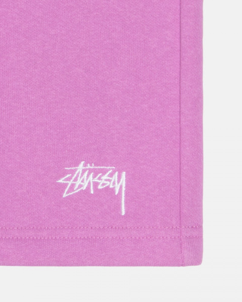 Purple Stussy Stock Logo Sweatshort Men Sweatshorts | XYL-8305