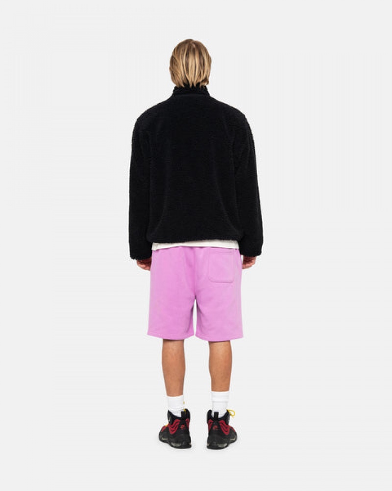 Purple Stussy Stock Logo Sweatshort Men Sweatshorts | XYL-8305