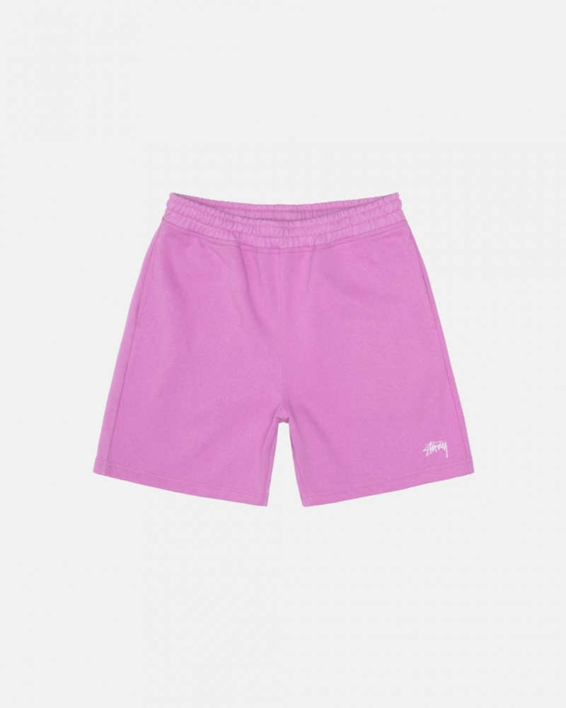 Purple Stussy Stock Logo Sweatshort Men Sweatshorts | XYL-8305