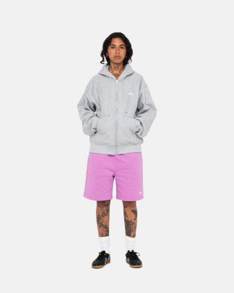 Purple Stussy Stock Logo Sweatshort Women Shorts | ZJI-9651