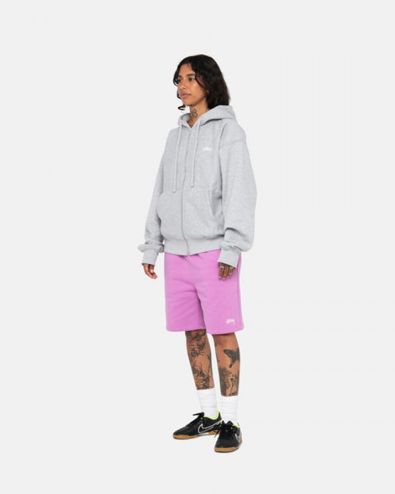 Purple Stussy Stock Logo Sweatshort Women Shorts | ZJI-9651