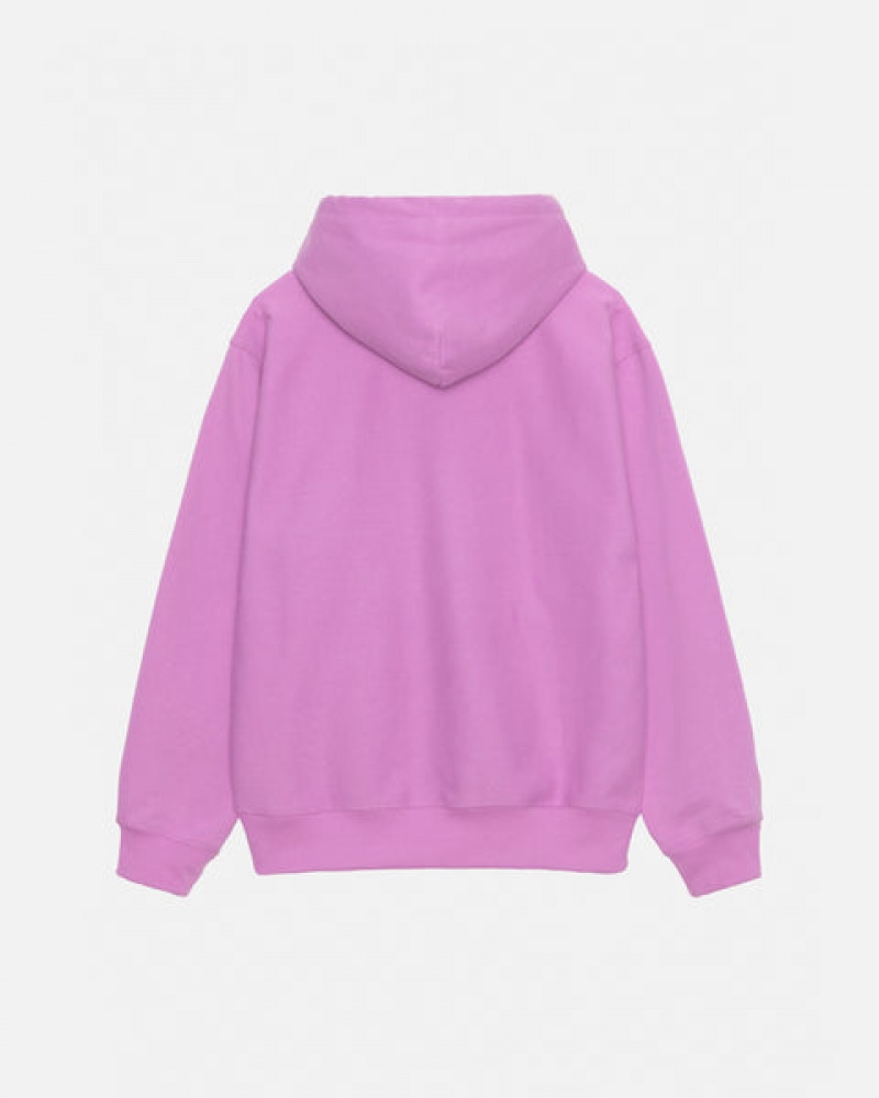 Purple Stussy Stock Logo Zip Hood Women Sweatshirts | NYP-7056