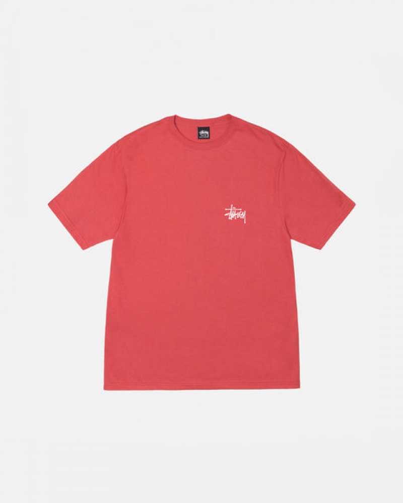 Red Stussy Basic Stussy Tee Men T Shirt | JWD-5541