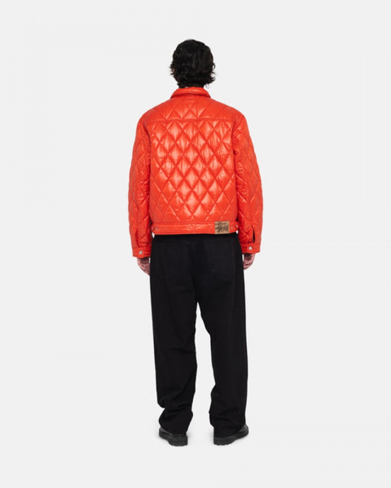 Red Stussy Ranch Jacket Quilted Nylon Men Jackets | PZM-0502