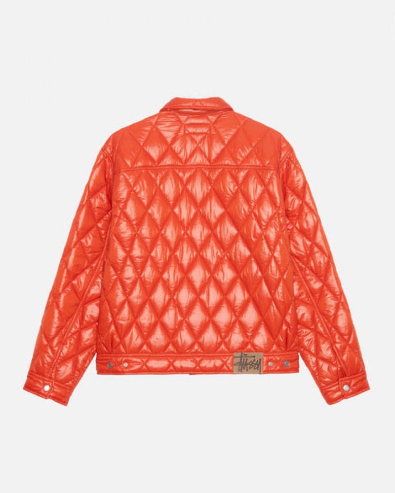 Red Stussy Ranch Jacket Quilted Nylon Men Jackets | PZM-0502