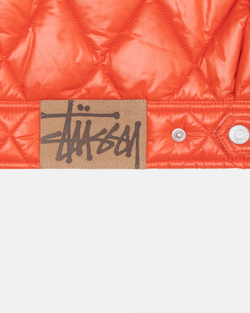 Red Stussy Ranch Jacket Quilted Nylon Men Jackets | PZM-0502