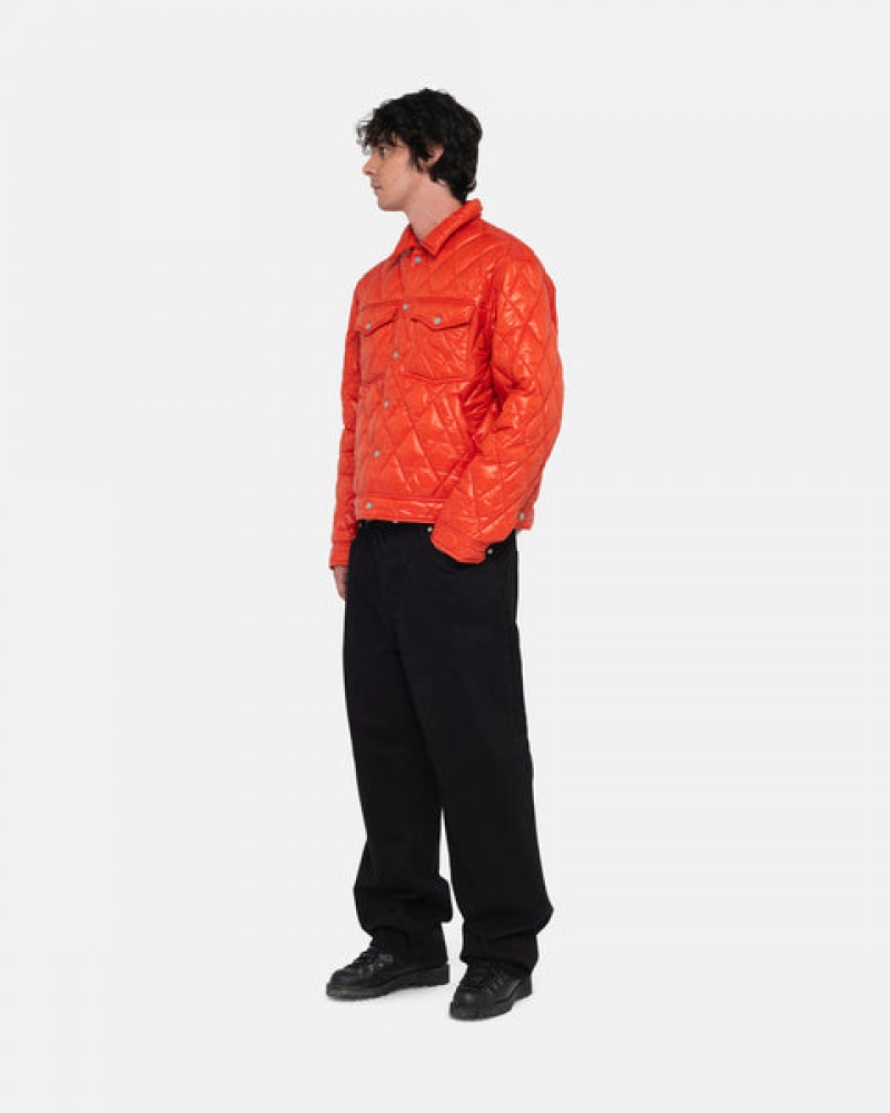 Red Stussy Ranch Jacket Quilted Nylon Men Jackets | PZM-0502