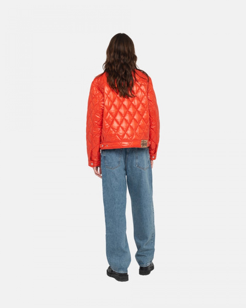 Red Stussy Ranch Jacket Quilted Nylon Women Jackets | XCJ-1475