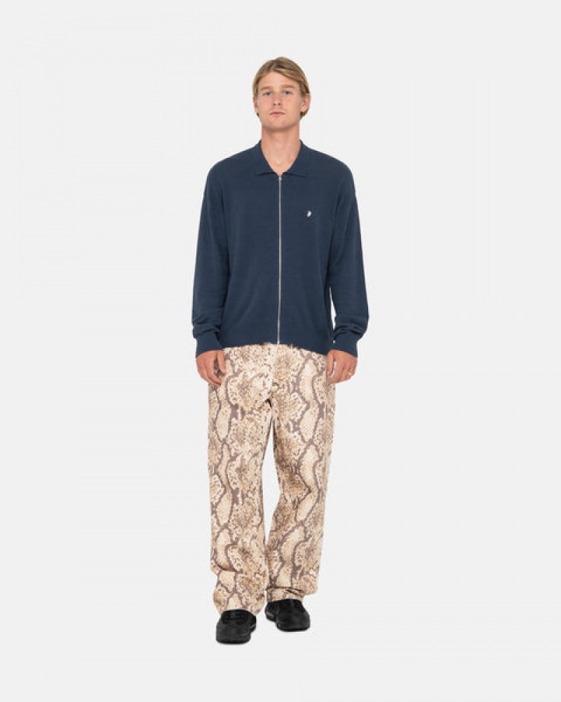 Snake Stussy Big Ol' Jean Washed Canvas Men Pants | KJJ-8720