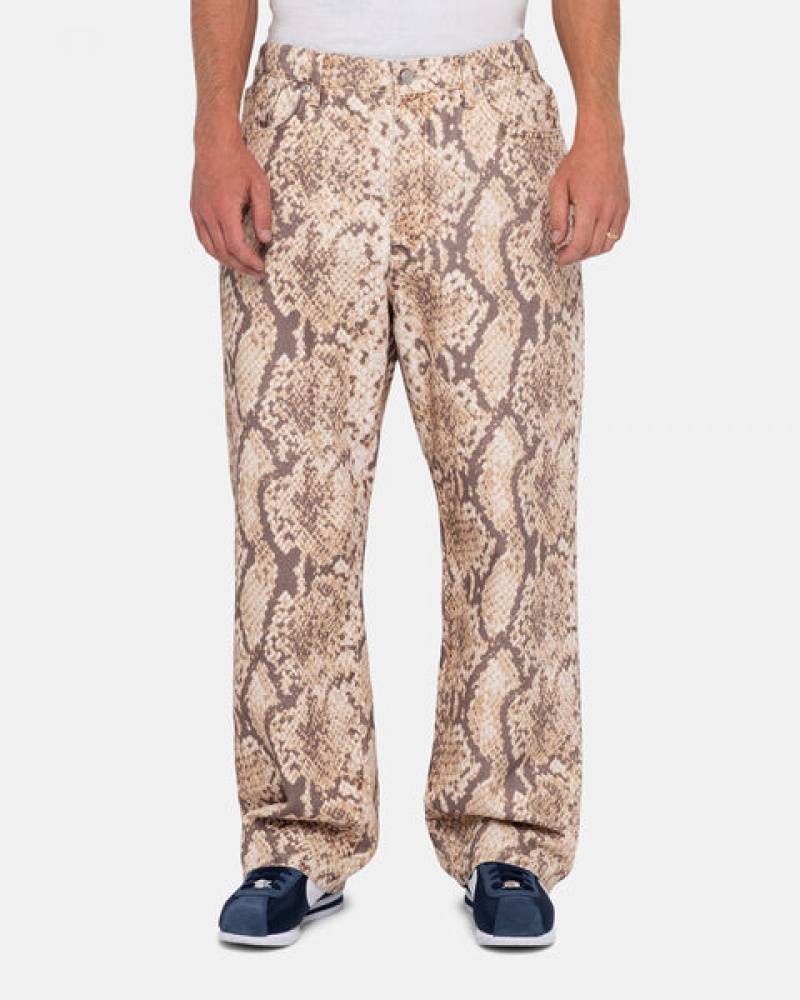 Snake Stussy Big Ol' Jean Washed Canvas Men Pants | KJJ-8720