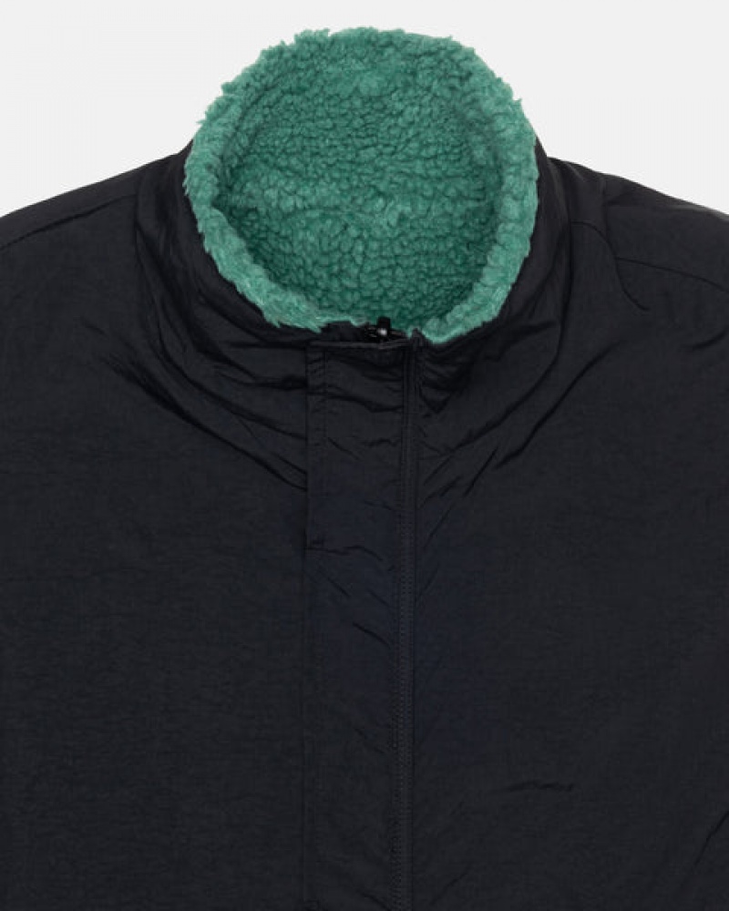 Turquoise Stussy Sherpa Reversible Vest Men Vest | VYW-3437