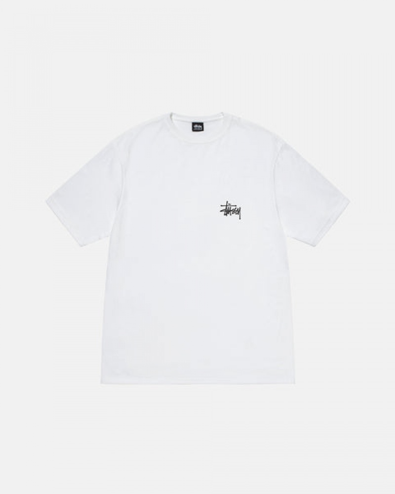 White Stussy Basic Stussy Tee Women T Shirt | RDD-0815