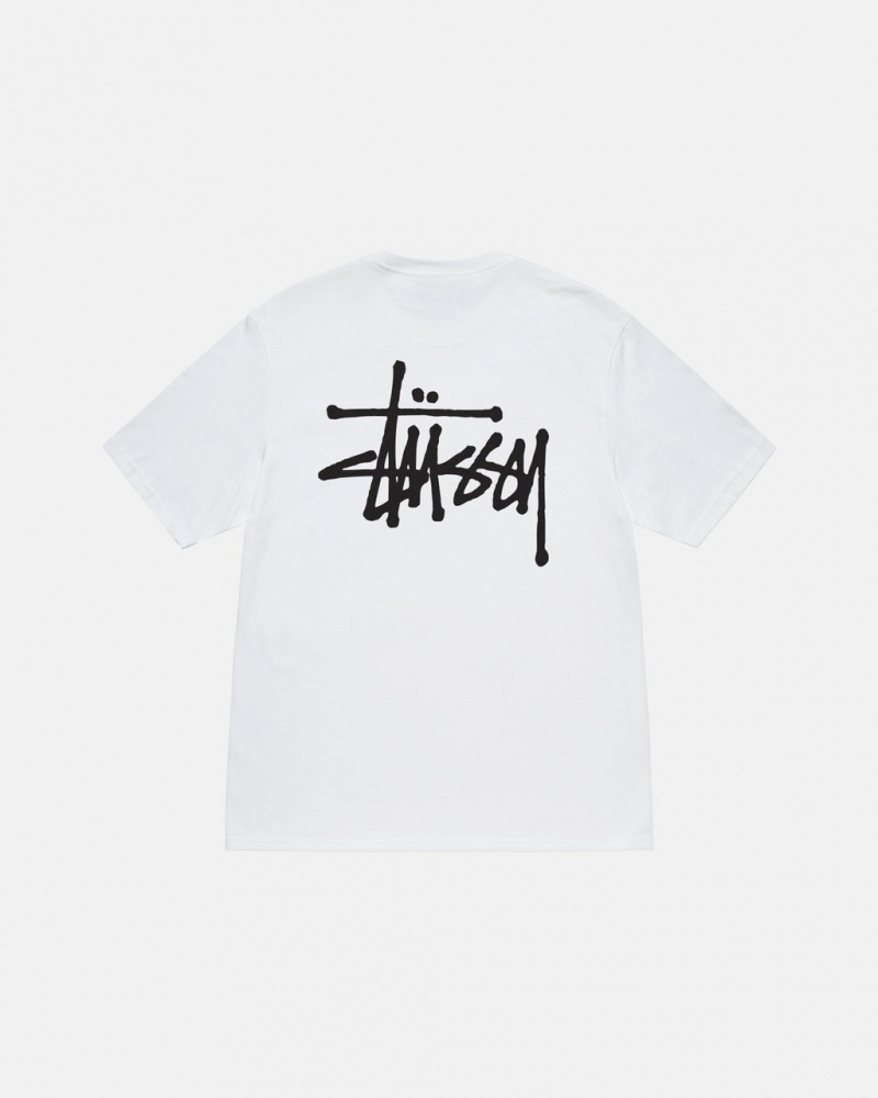 White Stussy Basic Stussy Tee Women T Shirt | RDD-0815