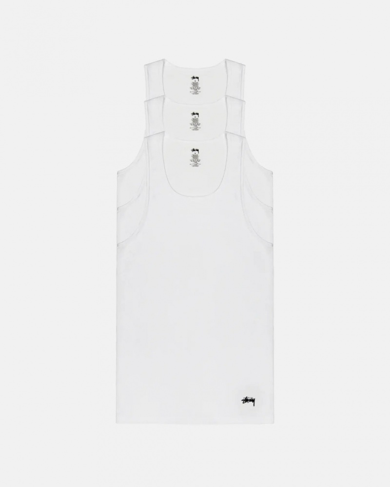 White Stussy Stussy Tank Undershirt Women Shirts | ZJL-0581