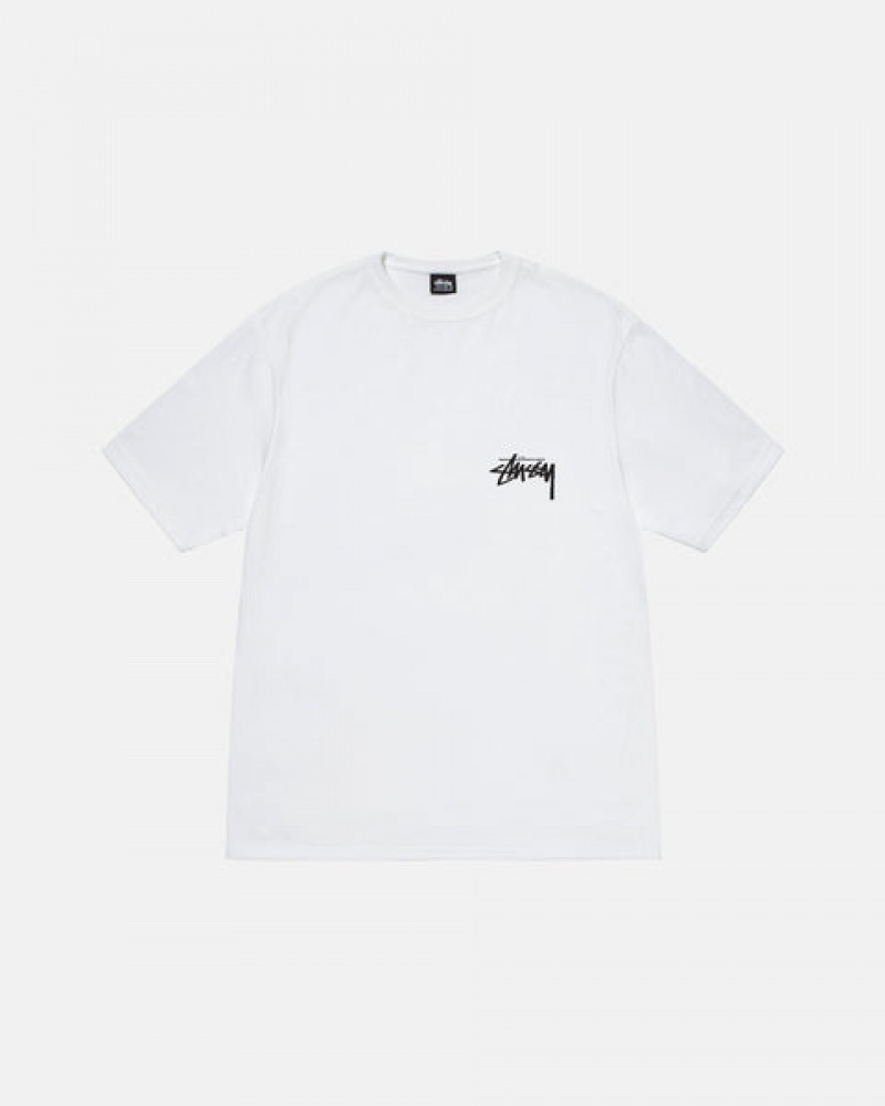 White Stussy Suits Tee Men T Shirt | LMJ-1927