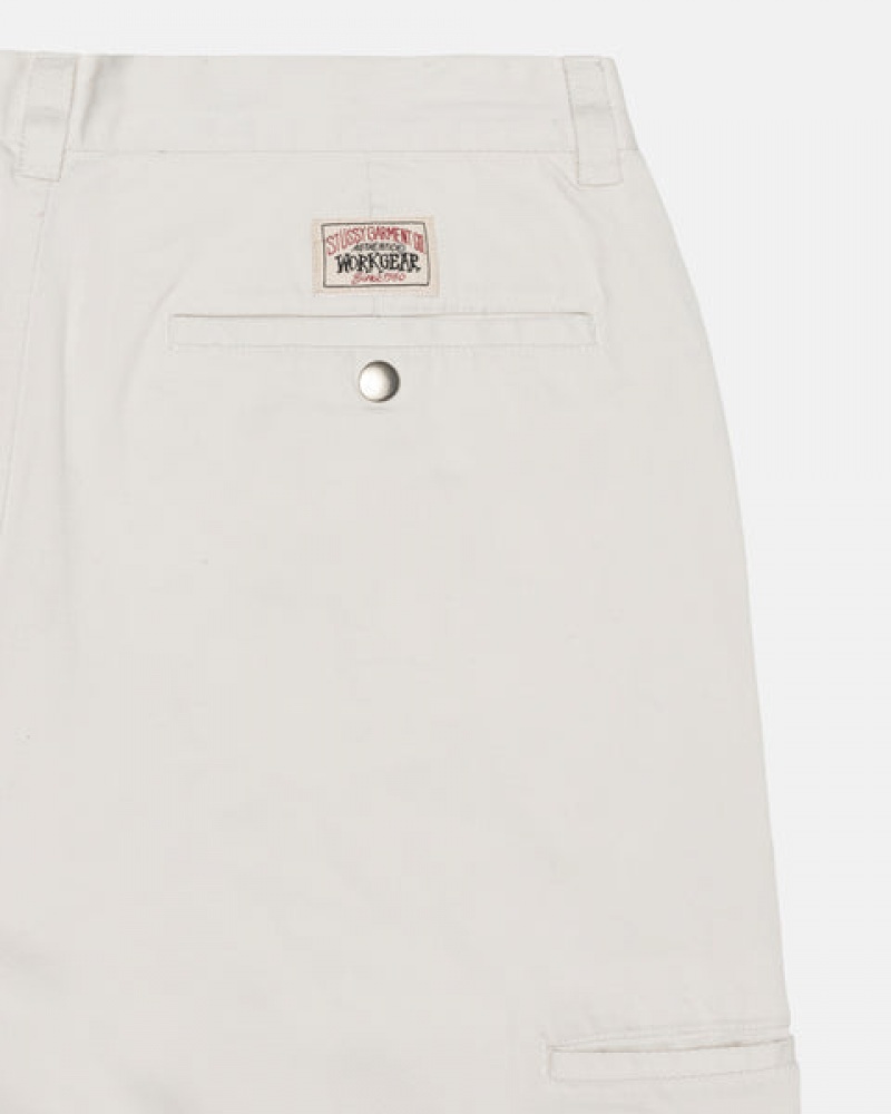 White Stussy Workgear Trouser Twill Men Pants | YQG-7280