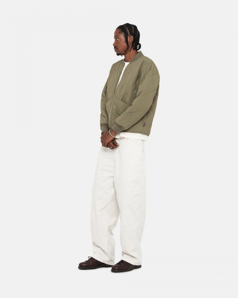 White Stussy Workgear Trouser Twill Men Pants | YQG-7280