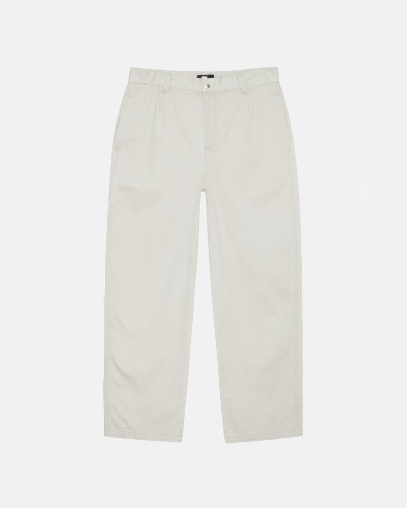 White Stussy Workgear Trouser Twill Men Pants | YQG-7280