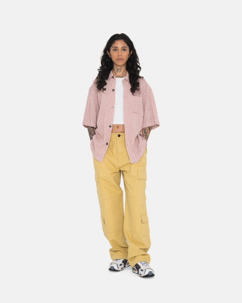 Yellow Stussy Ripstop Surplus Cargo Women Pants | DVL-1038