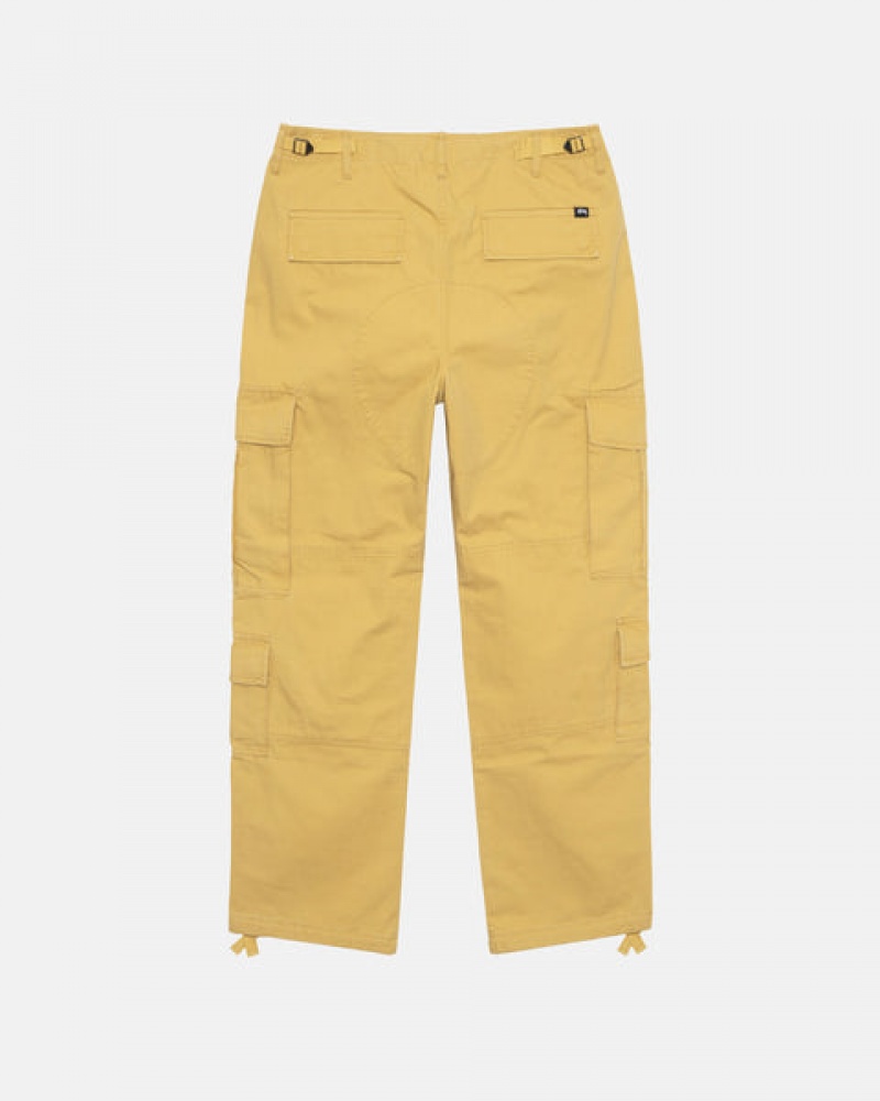 Yellow Stussy Ripstop Surplus Cargo Women Pants | DVL-1038