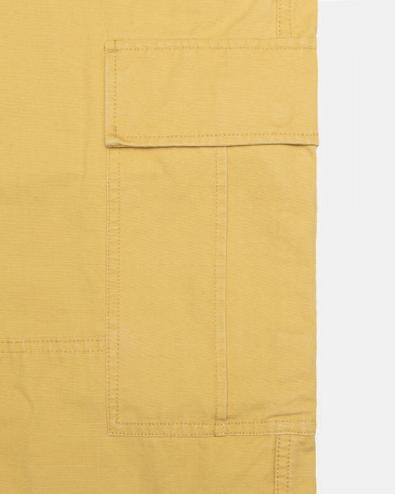 Yellow Stussy Ripstop Surplus Cargo Women Pants | DVL-1038