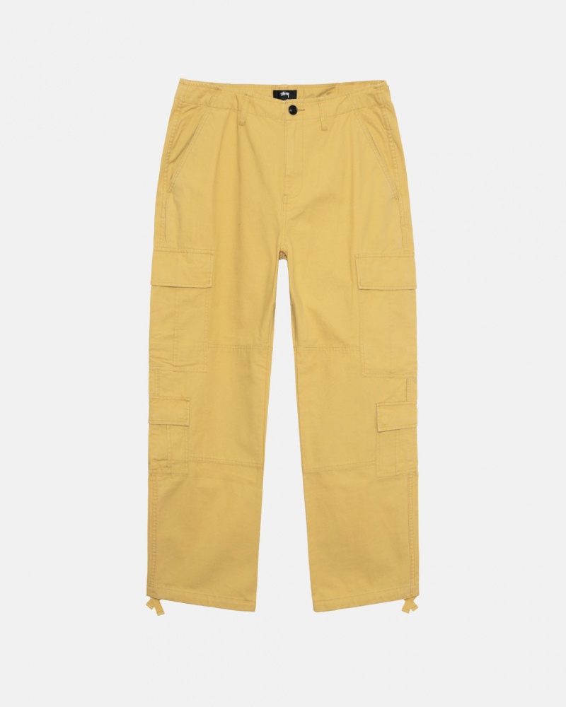 Yellow Stussy Ripstop Surplus Cargo Women Pants | DVL-1038